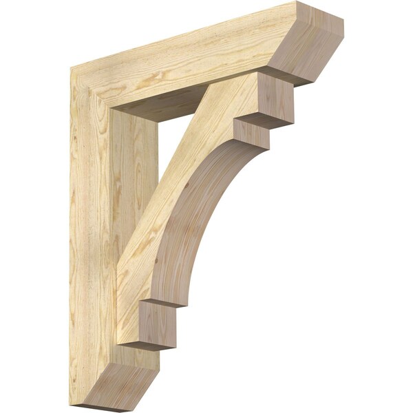 Ekena Millwork Merced Slat Rough Sawn Bracket w/ Offset Brace, Douglas Fir, 8"W x 32"D x 38"H BKT0806X32X38MRC06RDF - main